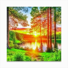 Sunset In The Forest 6 Canvas Print