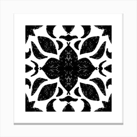 Black And White Floral Pattern 15 Canvas Print