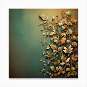 Abstract Flowers On A Blue Background Canvas Print