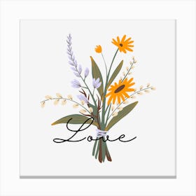 Flower With Love Mug Color Ful Canvas Print