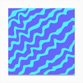 Blue Wavy Pattern Canvas Print