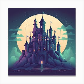 Castle In The Moonlight 1 Canvas Print