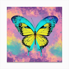 Illustration Graphic Butterfly In Tie Dye Canvas Print