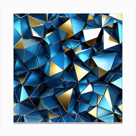 Abstract Blue And Gold Triangles Canvas Print