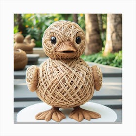 A Duck baby made of rope Canvas Print