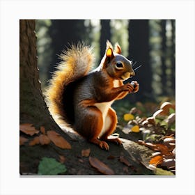 Squirrel In The Woods 37 Canvas Print