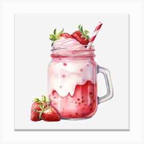 Strawberry Milkshake 23 Canvas Print