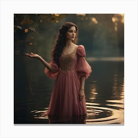 Girl In A Pink Dress Canvas Print