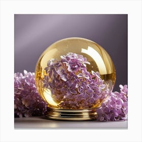 Lila Flower In A Glass Ball Canvas Print