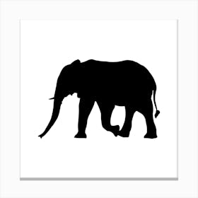 Silhouette Of An Elephant Canvas Print
