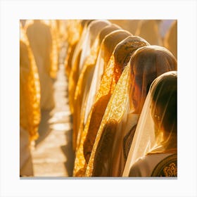 Women In Gold Veils Canvas Print