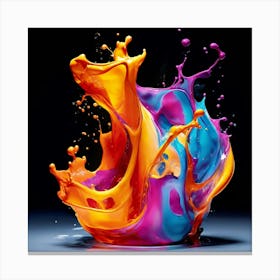 Fresh Colors Liquid 3d Design Spark Hot Palette Shapes Dynamism Vibrant Flowing Molten (15) Canvas Print