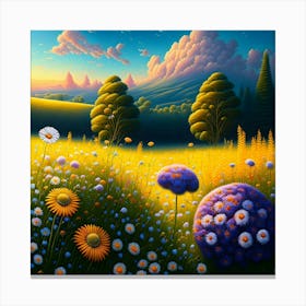 Daisy Field Canvas Print