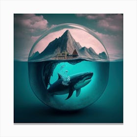 Shark In A Ball Canvas Print