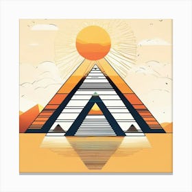 boho sun and egyptian Pyramids Canvas Print