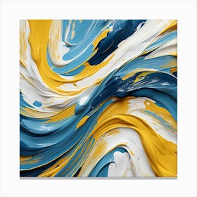 Abstract Of Blue And Yellow Paint Canvas Print