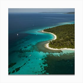 Aerial View Of A Small Island Canvas Print