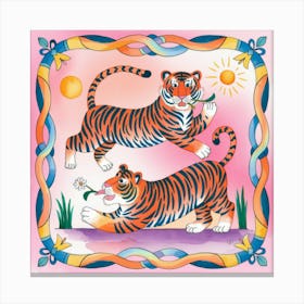 Whimsical Tigers Canvas Print