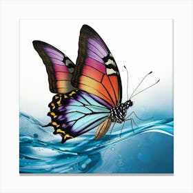 Butterfly In Water Canvas Print