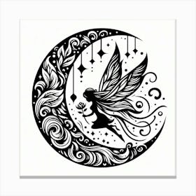 Fairy On The Moon Canvas Print