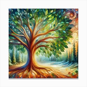 Colored Tree Canvas Print