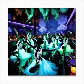 A Bioluminescent Performance At A Futuristic Resta Canvas Print