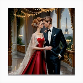 An Exquisite Painting Of A Fashionable Couple In A V3oyxgpbqpgqmwowcbee3w Lunsarcgtk2spaliziyhiw Canvas Print