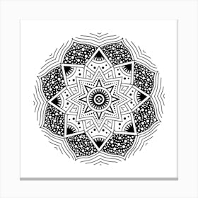 Black White Mandala Canvas Print