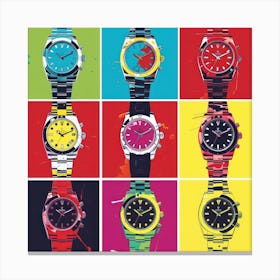 Watches Pop Art 2 Canvas Print