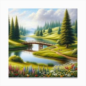 Bridge Over The Stream Canvas Print