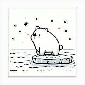 Line Art polar bear Canvas Print