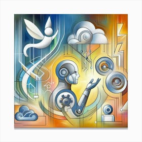 Robots And Angels Canvas Print