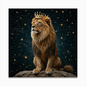 Lion With Crown In The Sky Canvas Print