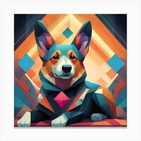 Geometric Dog Canvas Print