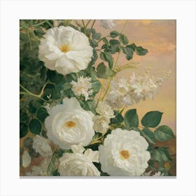 White Roses Canvas Print