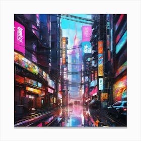 Cyborg City Canvas Print