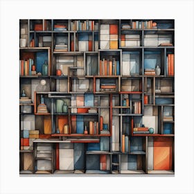 Bookcase Canvas Print