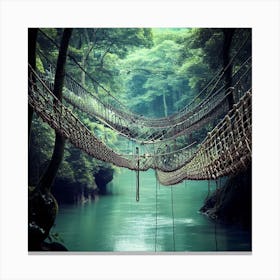 Suspension Bridge In The Jungle 1 Canvas Print
