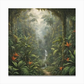 Tropical Jungle Art Print Paintings 1 Canvas Print