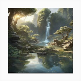 Waterfall In The Forest 2 Canvas Print