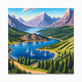 Lake In The Mountains 1 Canvas Print