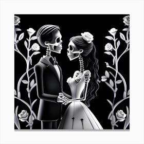 Day Of The Dead Wedding claymation 2 Canvas Print