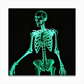 Glow In The Dark Skeleton Canvas Print