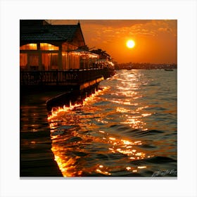 Lunar Tides - Sunset On Water Canvas Print
