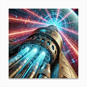 A Close Up Futuristic Sci Fi Depiction Focusing On Laser Array Canvas Print