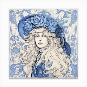 Stevie Nicks Delft Tile Illustration 2 Canvas Print