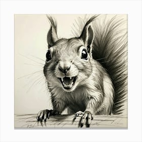 Squirrel Drawing Canvas Print