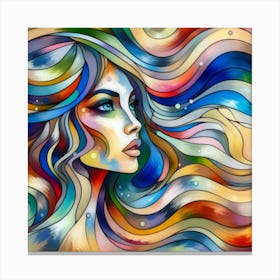 Colorful Woman Painting 1 Canvas Print