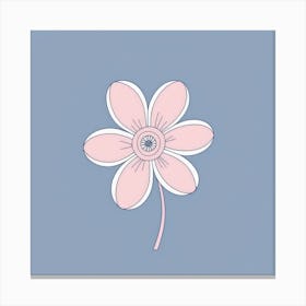 A White And Pink Flower In Minimalist Style Square Composition 544 Canvas Print