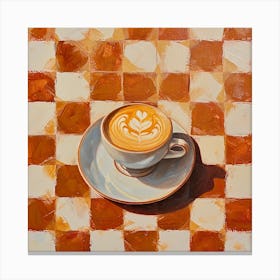 Cappucino Pastel Checkerboard 1 Canvas Print